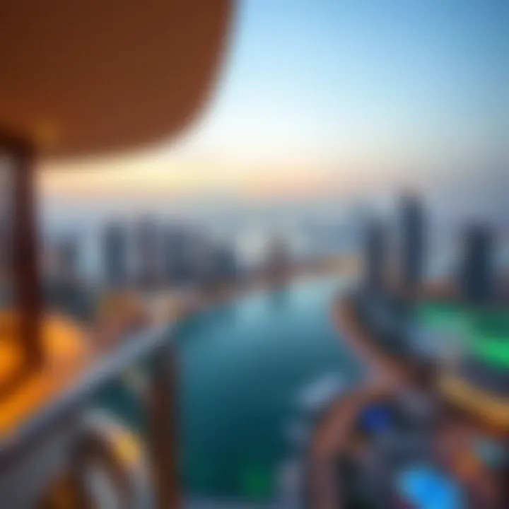 Panoramic view of Dubai from Address Fountain View