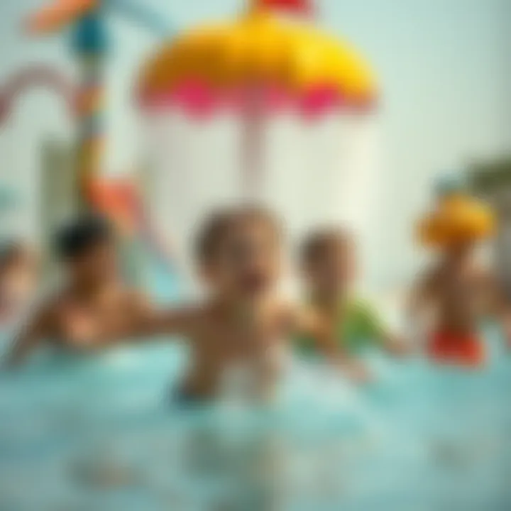 Children enjoying the various water attractions at Dubai Hills Splash Park