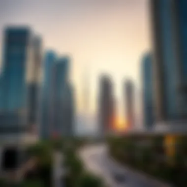 Modern Dubai Skyline Modern Dubai skyline showcasing real estate developments