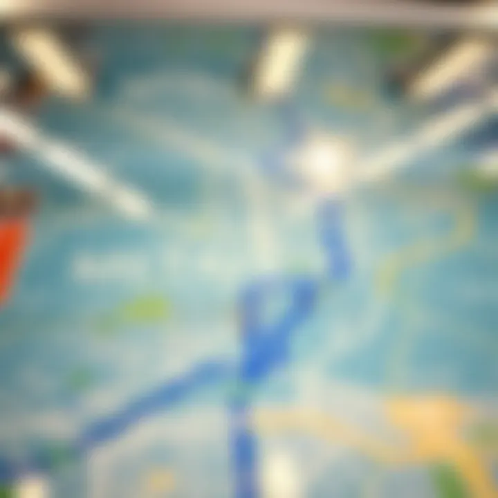 Map highlighting the Metro Blue Line route