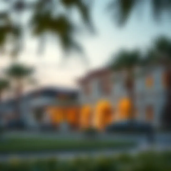 Tranquil neighborhood surrounding a royal lounge property