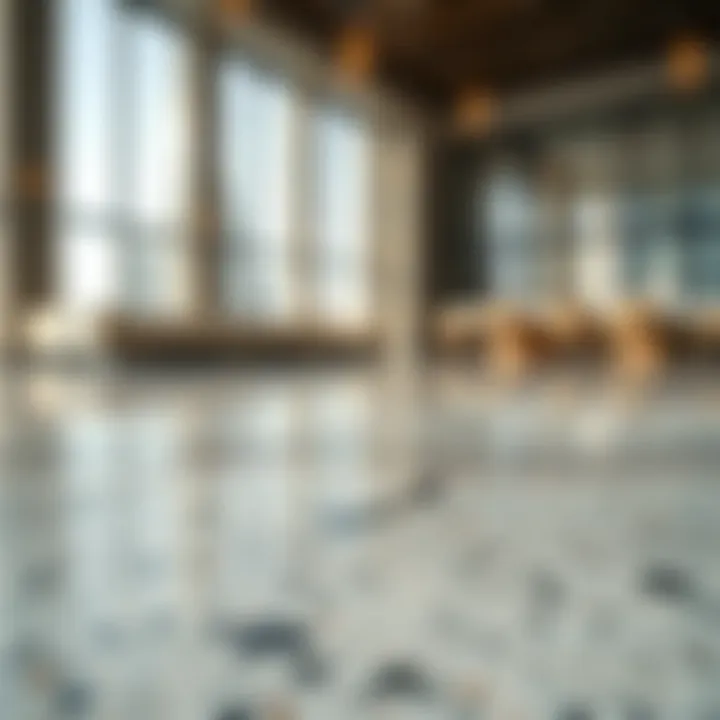 Close-up of terrazzo materials showcasing unique textures