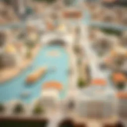 A detailed map highlighting key locations in Al Nahda, Sharjah