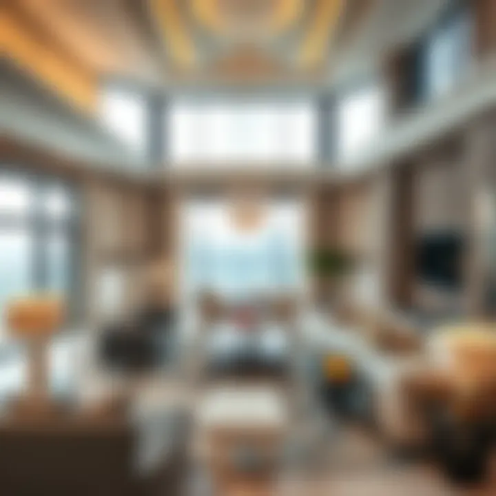 Luxurious interior design of a modern penthouse