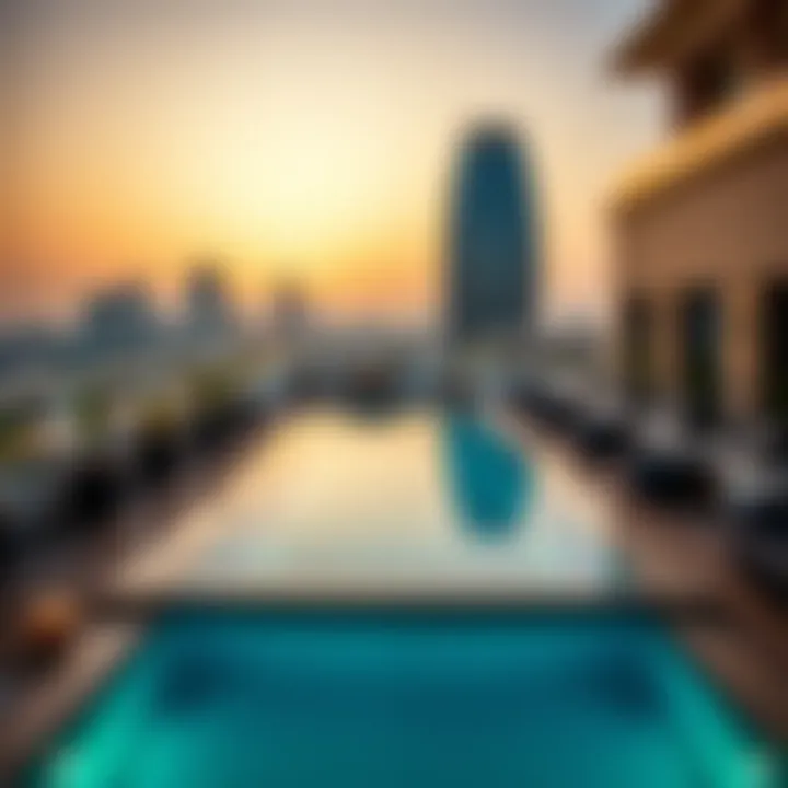 Rooftop terrace with pool in a Dubai penthouse