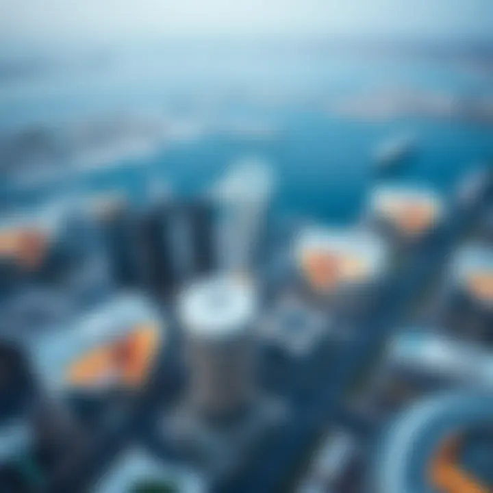 Aerial view of VYB Business Bay showcasing modern architecture